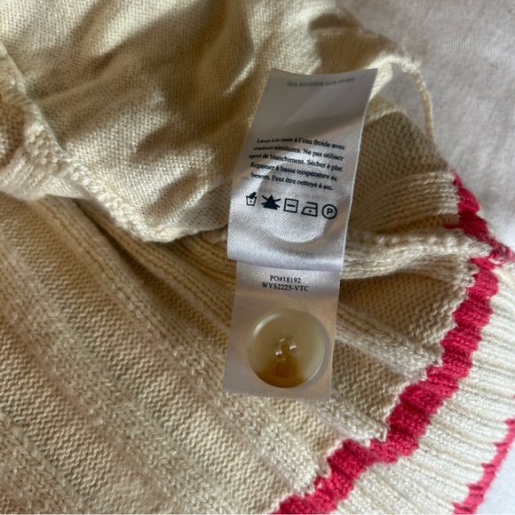 Faherty Game Set XS Organic Cotton Cashmere Rib Cardigan Cream Pink Tennis Prep - Picture 11 of 11
